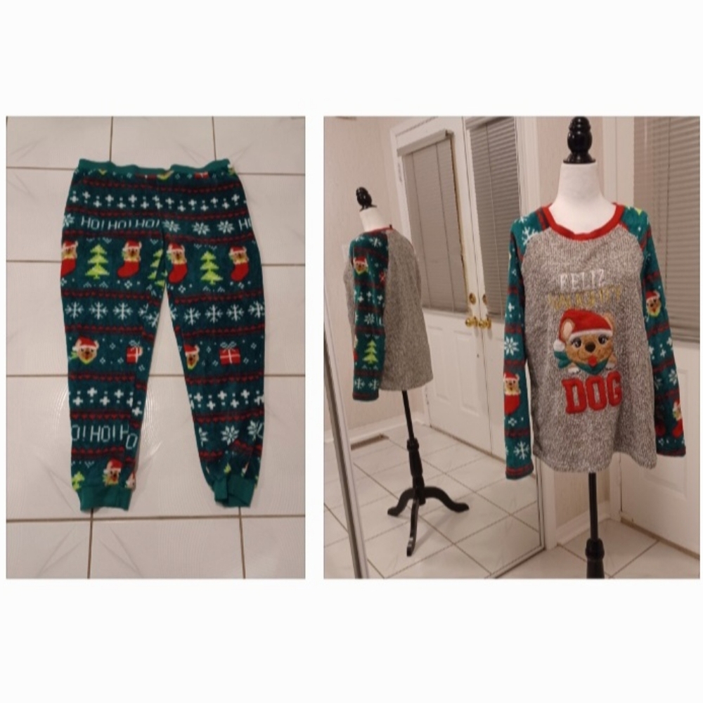 4/$60 Fluffy Christmas Pajama Set - Size XL